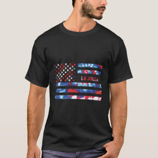 La Jolla Tie Dye Red White Blue Patriotic America  T-Shirt