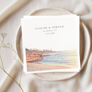 La Jolla Wedding Custom Paper Cocktail Napkin