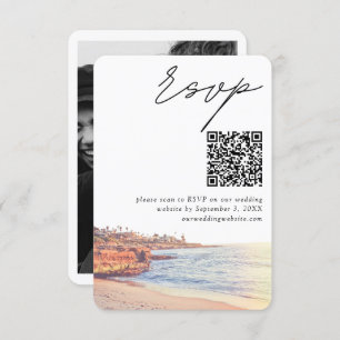 La Jolla Wedding Modern RSVP QR Code Enclosure Card