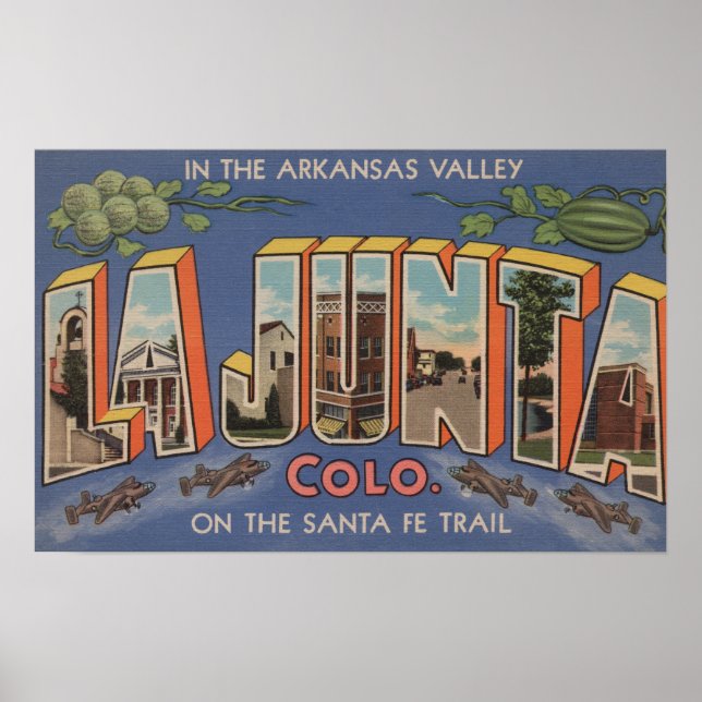La Junta, Colorado - Large Letter Scenes 2 Poster (Front)