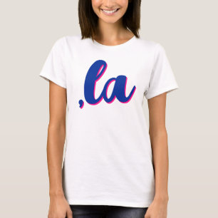 ,la Kamala comma pronounce blue text pink shadow T-Shirt