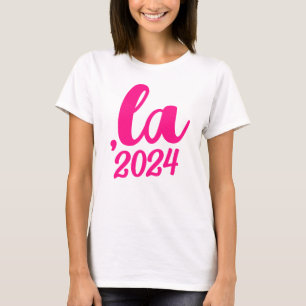 ,la Kamala custom Year hot pink text T-Shirt