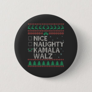 La Kamala Harris Ugly Christmas Sweater Election 6 Cm Round Badge