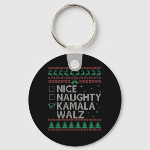 La Kamala Harris Ugly Christmas Sweater Election Key Ring
