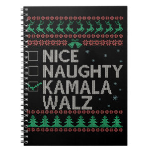 La Kamala Harris Ugly Christmas Sweater Election Notebook