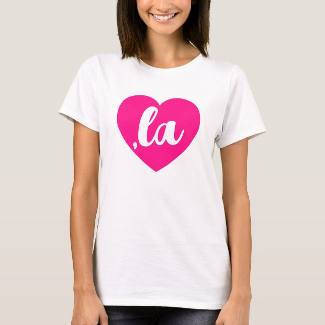 ,la KAMALA heart hot pink script text  T-Shirt (Front)