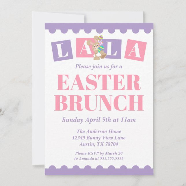La La Easter Brunch Invitation (Front)