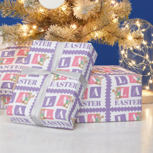 La La Easter Bunny Pastel Wrapping Paper