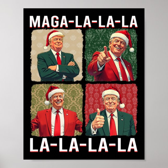 La La La Donald Trump Potus 47 Ugly Christmas 3  Poster (Front)