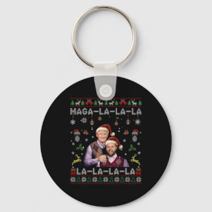 La La La Donald Trump Potus 47 Ugly Christmas Swea Key Ring