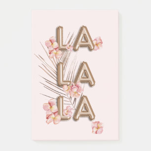 LA LA LA Girly Trendy RoseGold Flower Motivation Post-it Notes