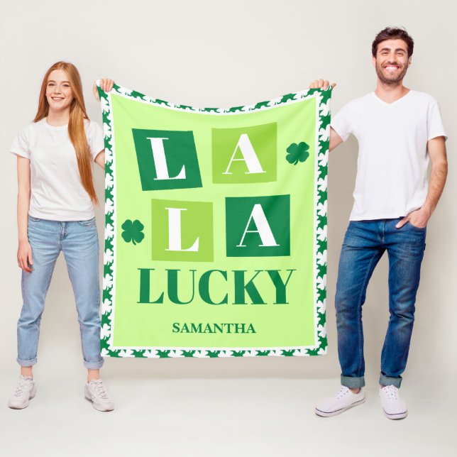 La La Lucky St. Patrick’s Day Fleece Blanket (In Situ)