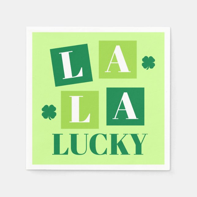 La La Lucky St. Patrick’s Day Green Napkin (Front)