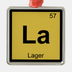 La - Lager Beer Chemistry Periodic Table Symbol Metal Tree Decoration