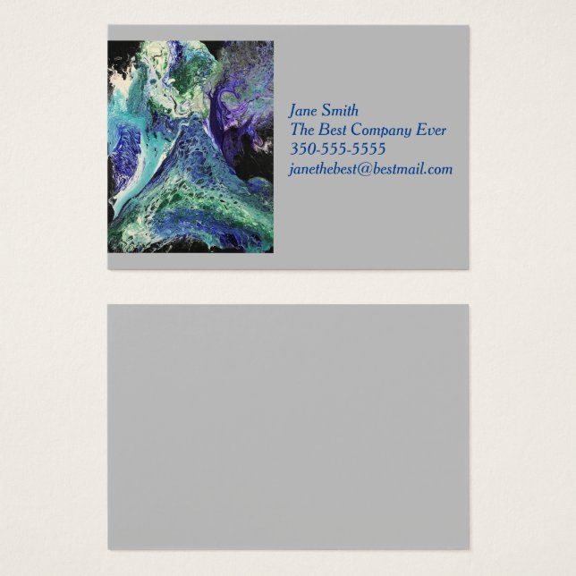 La Laguna #1 painting in blue, teal  Business Card (Front & Back)