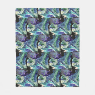 La Laguna #1 painting in blue, teal,  profile card Fleece Blanket