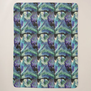 La Laguna #1 painting in blue, teal, profile card Sherpa Blanket
