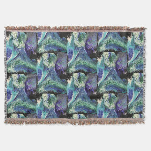 La Laguna #1 painting in blue, teal,  profile card Throw Blanket