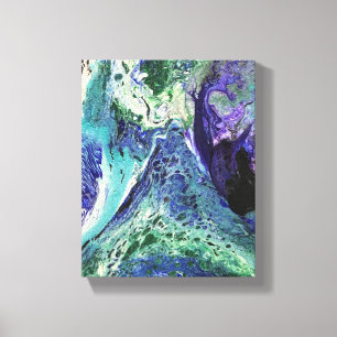 La Laguna #1 painting in blue, teal, white Acryli Canvas Print