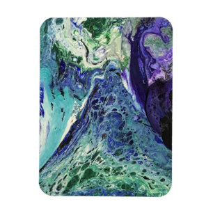 La Laguna #1 painting in blue, teal, white  Magnet