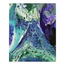 La Laguna #1 painting in blue, teal, white 