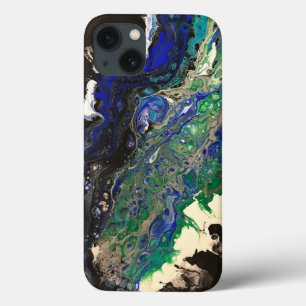 La Laguna painting black blue teal white iPhone 13 Case