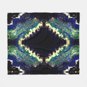 La Laguna painting black blue teal white  Fleece Blanket