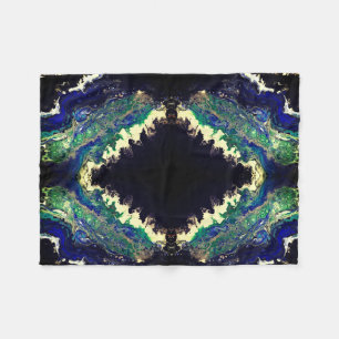 La Laguna painting black blue teal white  Fleece Blanket