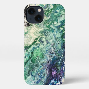 La Laguna painting blue teal white black  iPhone 13 Case