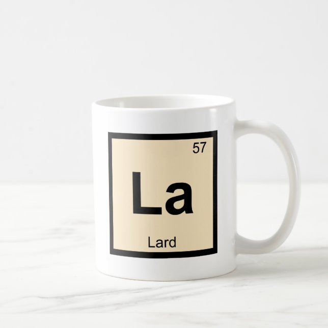 La - Lard Chemistry Periodic Table Symbol Coffee Mug (Right)