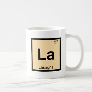 La - Lasagne Pasta Chemistry Periodic Table Symbol Coffee Mug