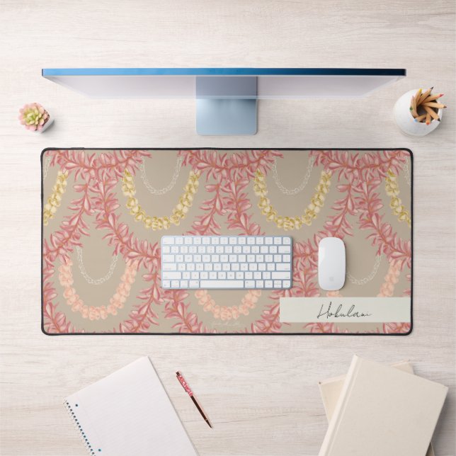 Lā Lei - Sand, Personalised Desk Mat (Office 1)