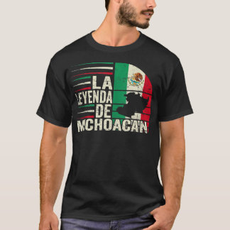 La Leyenda De Michoacan Map Mexican Flag Vintage T T-Shirt