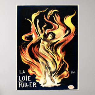 LA LOIE FULLER American Actress Dancer Old Theatre Poster