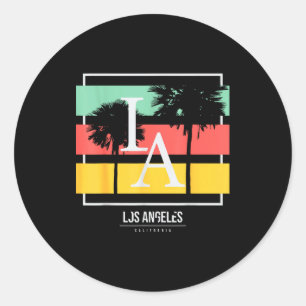 La Los Angeles California Classic Round Sticker