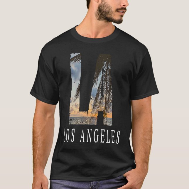 La Los Angeles California Souvenir Beach City West T-Shirt (Front)