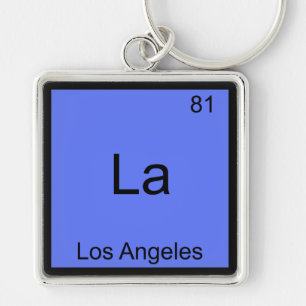 La - Los Angeles City Chemistry Element Symbol Tee Key Ring