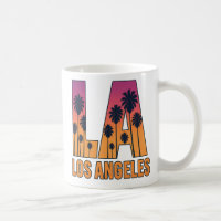 LA Los Angeles Palm Trees Sunset Retro Design