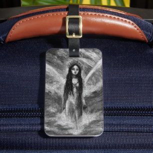 La Luna Dark Angel Fairy Woman Goth Fantasy Art Luggage Tag