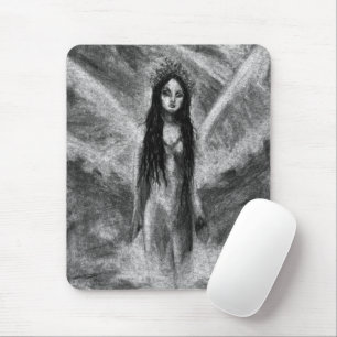 La Luna Dark Angel Fairy Woman Goth Fantasy Art Mouse Mat