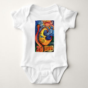 La Luna / Moon Whimsical, Artistic Design Baby Bodysuit