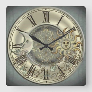 La Luna y el Sol Square Wall Clock
