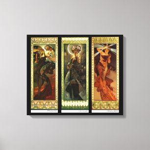 La lune et les étoiles by Alphonse Mucha Canvas Print
