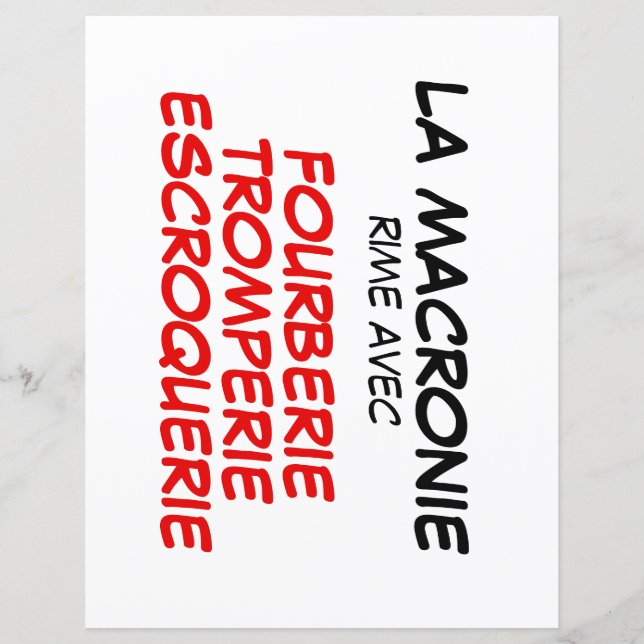 La Macronie Fourberie Tromperie Escroquerie paper (Front)