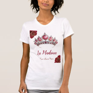 La Madrina with Red Roses & Quince Squad Design T-Shirt