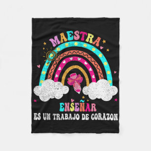 La Maestra Bilingual Spanish Teacher For Women Und Fleece Blanket