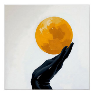 La main noir qui porte le monde en couleur poster