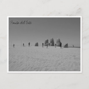 la mano black and white postcard
