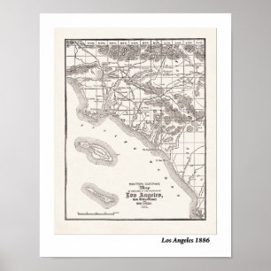 LA Map from 1886 Poster