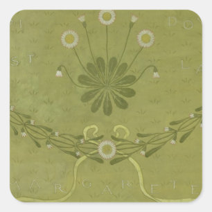 'La Margarete' wallpaper design, printed by Jeffre Square Sticker